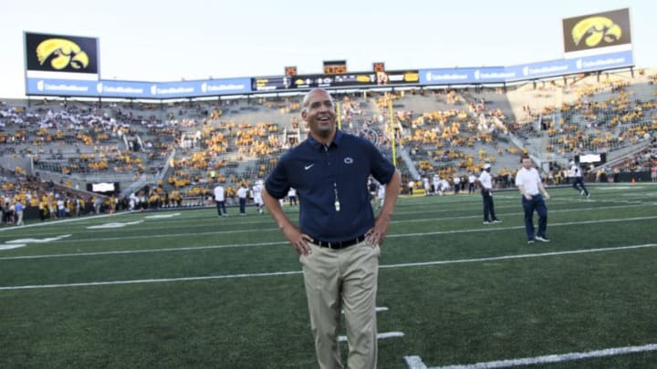 IOWA CITY, IOWA- SEPTEMBER 23: Head coach James Franklin of the Penn State Nittany Lions before the match-up against the Iowa Hawkeyes on September 23, 2017 at Kinnick Stadium in Iowa City, Iowa. (Photo by Matthew Holst/Getty Images)