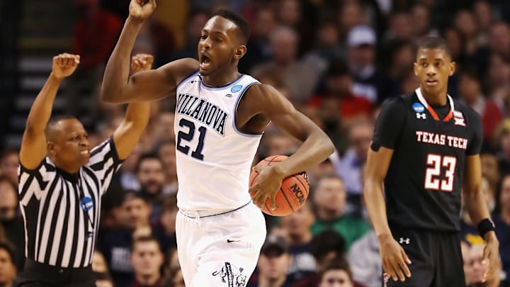 BOSTON, MA – MARCH 25: Dhamir Cosby-Roundtree #21 of the Villanova Wildcats reacts. (Photo by Elsa/Getty Images)