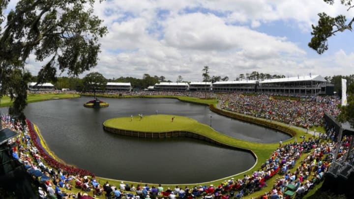 PONTE VEDRA BEACH, FL - MAY 13: A general view of the 17th hole during the third round of THE PLAYERS Championship on THE PLAYERS Stadium Course at TPC Sawgrass on May 13, 2017, in Ponte Vedra Beach . (Photo by Stan Badz/PGA TOUR)