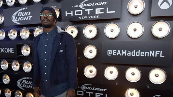Jan 30, 2014; New York, NY, USA; Denver Broncos linebacker Von Miller attends the Madden Bowl XX Red Carpet event at the USS Intrepid Mandatory. Credit: Joe Camporeale-USA TODAY Sports
