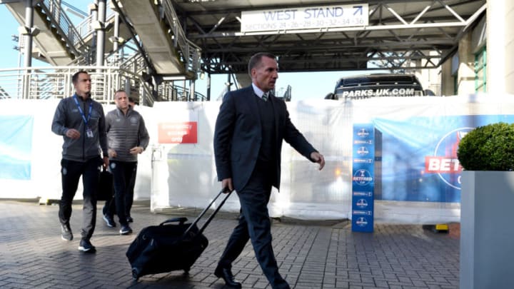 EDINBURGH, SCOTLAND – OCTOBER 28: Brendan Rodgers, Manager of Celtic arrives at the stadium prior to the Betfred Scottish League Cup Semi Final between Heart of Midlothian FC and Celtic FC on October 28, 2018 in Edinburgh, Scotland. (Photo by Mark Runnacles/Getty Images)