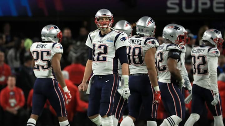 MINNEAPOLIS, MN - FEBRUARY 04: Tom Brady #12 of the New England Patriots walks off the field after losing to the Philadelphia Eagles 41-33 in Super Bowl LII at U.S. Bank Stadium on February 4, 2018 in Minneapolis, Minnesota. (Photo by Mike Ehrmann/Getty Images)