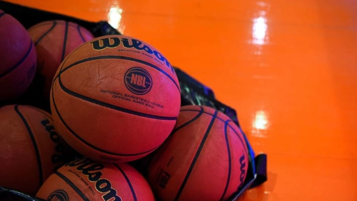 CAIRNS, AUSTRALIA - NOVEMBER 04: Game balls are seen on the court before the start of the round five NBL match between the Cairns Taipans and the New Zealand Breakers at Cairns Convention Centre on November 4, 2017 in Cairns, Australia. (Photo by Ian Hitchcock/Getty Images)