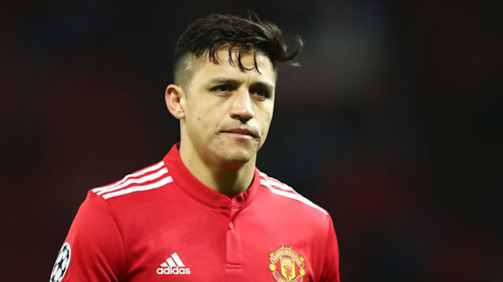 MANCHESTER, ENGLAND - MARCH 13: Alexis Sanchez of Manchester United looks dejected in defeat after the UEFA Champions League Round of 16 Second Leg match between Manchester United and Sevilla FC at Old Trafford on March 13, 2018 in Manchester, United Kingdom. (Photo by Clive Mason/Getty Images)