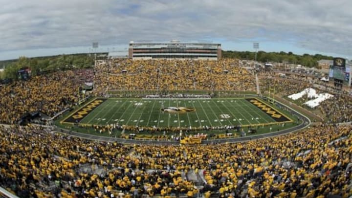 Oct 3, 2015; Columbia, MO, USA; A overall view during the national anthem before the game between the Missouri Tigers and the South Carolina Gamecocks at Faurot Field. Mandatory Credit: Jasen Vinlove-USA TODAY Sports