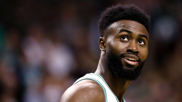 BOSTON, MA - MAY 3: Jaylen Brown #7 of the Boston Celtics looks on during Game Two of the Eastern Conference Second Round of the 2018 NBA Playoffs against the Philadelphia 76ers at TD Garden on May 3, 2018 in Boston, Massachusetts. The Celtics defeat the 76ers 108-103. (Photo by Maddie Meyer/Getty Images)