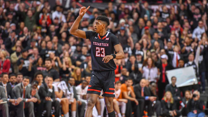 LUBBOCK, TX - MARCH 04: Jarrett Culver #23 of the Texas Tech Red Raiders reacts after making a basket during the second half of the game against the Texas Longhorns on March 4, 2019 at United Supermarkets Arena in Lubbock, Texas. Texas Tech defeated Texas 70-51. (Photo by John Weast/Getty Images)