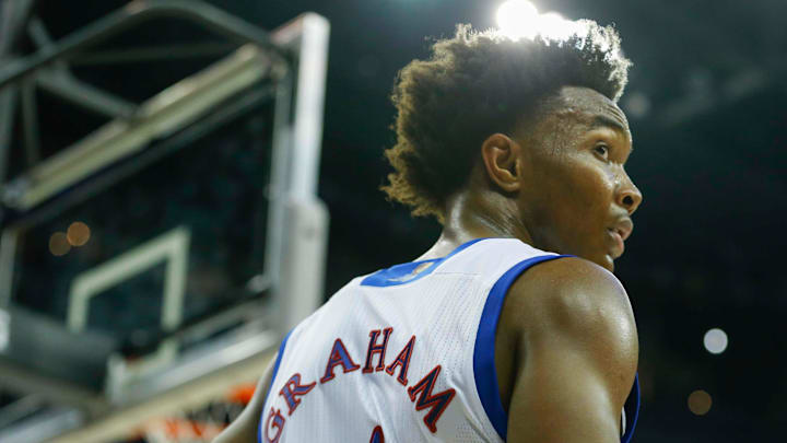 KU basketball guard Devonte’ Graham (4) -Mandatory Credit: Jay Biggerstaff-USA TODAY Sports