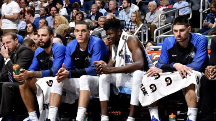 ORLANDO, FL - DECEMBER 28: The Orlando Magic look on against the Toronto Raptors on December 28, 2018 at Amway Center in Orlando, Florida. NOTE TO USER: User expressly acknowledges and agrees that, by downloading and or using this photograph, User is consenting to the terms and conditions of the Getty Images License Agreement. Mandatory Copyright Notice: Copyright 2018 NBAE (Photo by Fernando Medina/NBAE via Getty Images)
