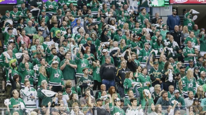 DALLAS, TX - MAY 05: The Dallas Stars fans cheer after a goal during the game between the Dallas Stars and the St. Louis Blues on May 5, 2019 at the American Airlines Center in Dallas, Texas. (Photo by Matthew Pearce/Icon Sportswire via Getty Images)