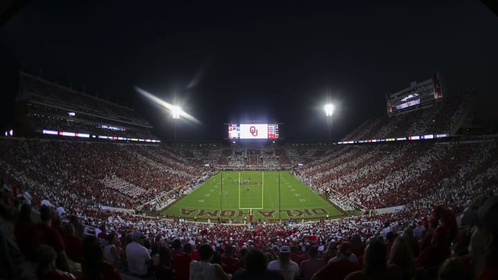 General view of the field during the game between the Oklahoma Sooners and Kent State Golden Flashes at Gaylord Family-Oklahoma Memorial Stadium. Mandatory Credit: Kevin Jairaj-USA TODAY Sports