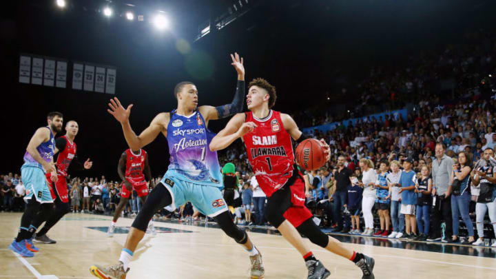 LaMelo Ball of the Illawarra Hawks drives. (Photo by Anthony Au-Yeung/Getty Images)