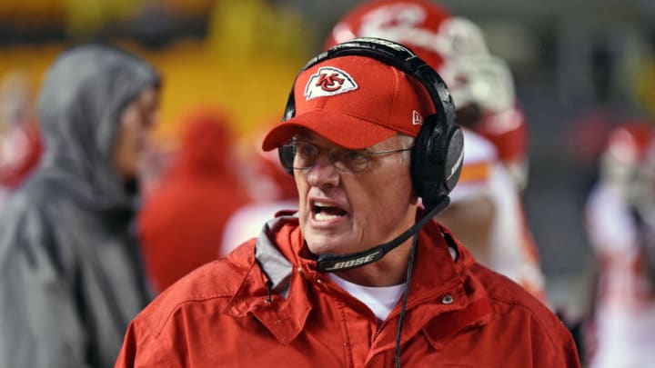 PITTSBURGH, PA - OCTOBER 02: Defensive coordinator Bob Sutton of the Kansas City Chiefs looks on from the sideline during a game against the Pittsburgh Steelers at Heinz Field on October 2, 2016 in Pittsburgh, Pennsylvania. The Steelers defeated the Chiefs 43-14. (Photo by George Gojkovich/Getty Images)
