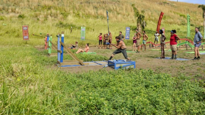 "Dirty Deed" - Sierra Dawn-Thomas, Sarah Lacina and James "J.T" Thomas compete on the fifth episode of SURVIVOR: Game Changers, airing Wednesday, March 29 (8:00-9:00 PM, ET/PT) on the CBS Television Network. Photo: Jeffrey Neira/CBS Entertainment ÃÂ©2017 CBS Broadcasting, Inc. All Rights Reserved.