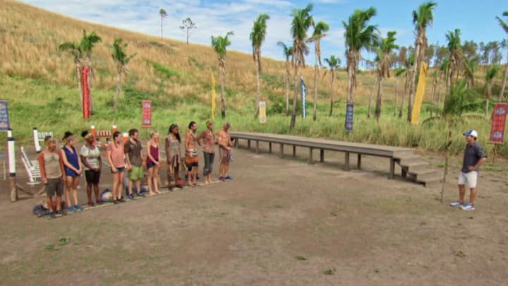 Jeff Probst addresses the remaining Survivors before the start of the Immunity Challenge on the eleventh episode of SURVIVOR: Game Changers, airing Wednesday, May 3 (8:00-9:00 PM, ET/PT) on the CBS Television Network. Photo: Screen Grab/CBS Entertainment ÃÂ©2017 CBS Broadcasting, Inc. All Rights Reserved.