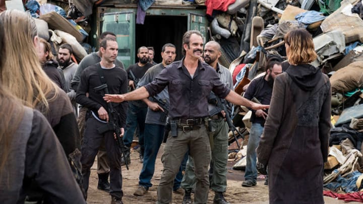 Simon and Jadis with The Saviors and The Scavngers - The Walking Dead - AMC