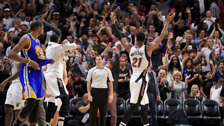 MIAMI, FL - JANUARY 23: Hassan Whiteside . (Photo by Mike Ehrmann/Getty Images)