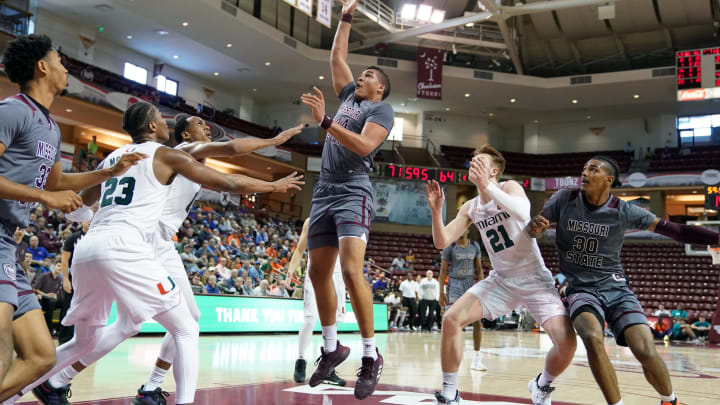 Gaige Prim #44 of the Missouri State Bears takes a shot. (Photo by Mitchell Layton/Getty Images)