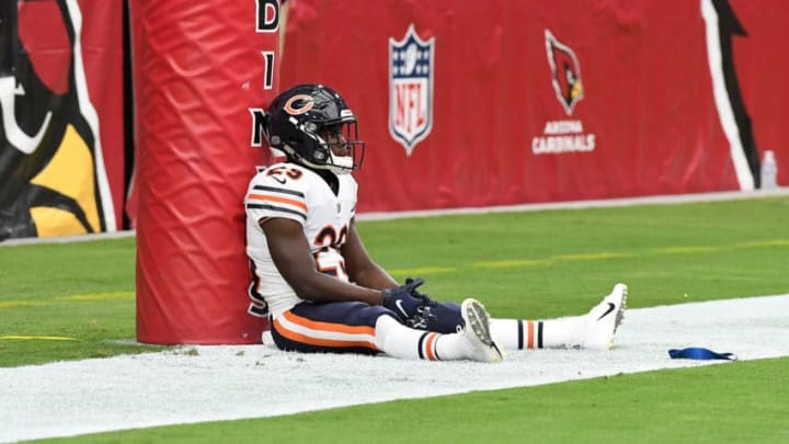 GLENDALE, AZ - SEPTEMBER 23: Tarik Cohen #29 of the Chicago Bears prepares for a game against the Arizona Cardinals at State Farm Stadium on September 23, 2018 in Glendale, Arizona. (Photo by Norm Hall/Getty Images)