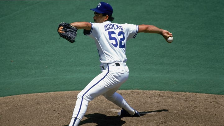 Mike Boddicker #52 of the Kansas City Royals (Photo by Andy Hayt/Getty Images)