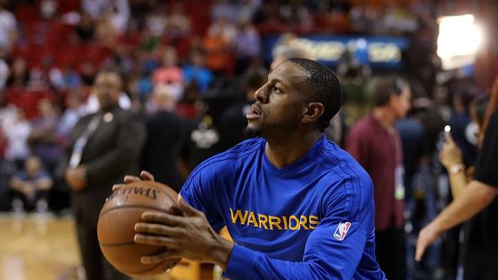 Feb 24, 2016; Miami, FL, USA; Golden State Warriors forward Andre Iguodala (9) warms up before a game against the Miami Heat at American Airlines Arena. Mandatory Credit: Steve Mitchell-USA TODAY Sports Feb 24, 2016; Miami, FL, USA; Golden State Warriors forward Andre Iguodala (9) warms up before a game against the Miami Heat at American Airlines Arena. Mandatory Credit: Steve Mitchell-USA TODAY Sports