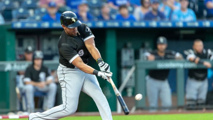 KANSAS CITY, MO - SEPTEMBER 10: Chicago White Sox first baseman Jose Abreu (79) at bat during the MLB game against the Kansas City Royals on September 10, 2018 at Kauffman Stadium in Kansas City, Missouri. (Photo by William Purnell/Icon Sportswire via Getty Images)
