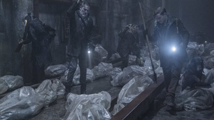 Seth Gilliam as Gabriel, Jeffrey Dean Morgan as Negan, Callan McAuliffe as Alden- The Walking Dead  Photo Credit: Josh Stringer/AMC