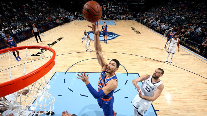 MEMPHIS, TN – NOVEMBER 25: Enes Kanter #00 of the New York Knicks shoots the ball against the Memphis Grizzlies on November 25, 2018 at FedExForum in Memphis, Tennessee. NOTE TO USER: User expressly acknowledges and agrees that, by downloading and or using this photograph, User is consenting to the terms and conditions of the Getty Images License Agreement. Mandatory Copyright Notice: Copyright 2018 NBAE (Photo by Joe Murphy/NBAE via Getty Images)