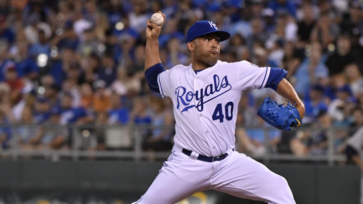 Kelvin Herrera #40 of the Kansas City Royals (Photo by Ed Zurga/Getty Images)