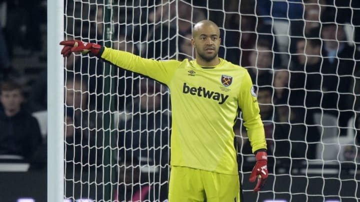 STRATFORD, ENGLAND – DECEMBER 17: Darren Randolph of West Ham United shouts during the Premier League match between West Ham United and Hull City at London Stadium on December 17, 2016 in Stratford, England. (Photo by Arfa Griffiths/West Ham United via Getty Images)