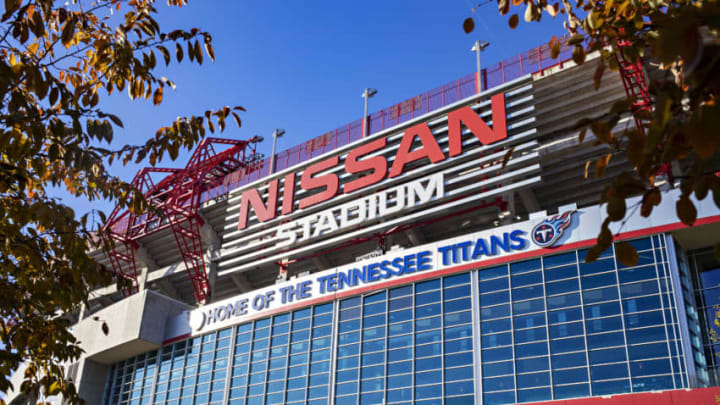 NASHVILLE, TN - NOVEMBER 10: Exterior of Nissan Stadium before a game between the Tennessee Titans and the Kansas City Chiefs at Nissan Stadium on November 10, 2019 in Nashville, Tennessee. (Photo by Wesley Hitt/Getty Images)