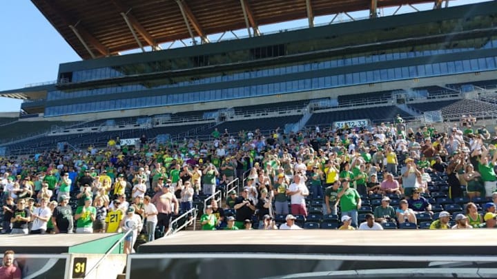 Fans in attendance for the Oregon Football Camp event at Autzen Stadium.Justin Phillips/KPNW Sports