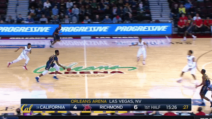 California v Richmond - Brown huge dunk, good crossover, explodes off one foot