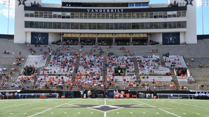 Sep 15, 2018; Nashville, TN, USA; View of the Virginia Cavaliers crowd before the game against the Ohio Bobcats at Vanderbilt Stadium. Mandatory Credit: Christopher Hanewinckel-USA TODAY Sports