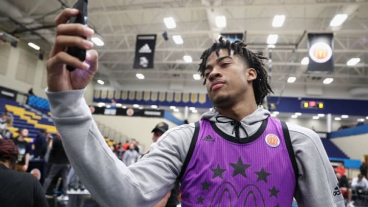 MARIETTA, GA - MARCH 25: Trendon Watford takes a selfie before the 2019 Powerade Jam Fest on March 25, 2019 in Marietta, Georgia. (Photo by Patrick Smith/Getty Images for Powerade)