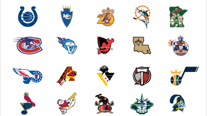 NFL, MLB, NHL, NBA logo mashups for respective cities (photo)