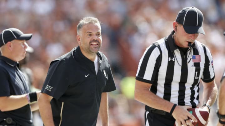 AUSTIN, TX - OCTOBER 13: Head coach Matt Rhule of the Baylor Bears reacts on the sideline in the first half against the Texas Longhorns at Darrell K Royal-Texas Memorial Stadium on October 13, 2018 in Austin, Texas. (Photo by Tim Warner/Getty Images)
