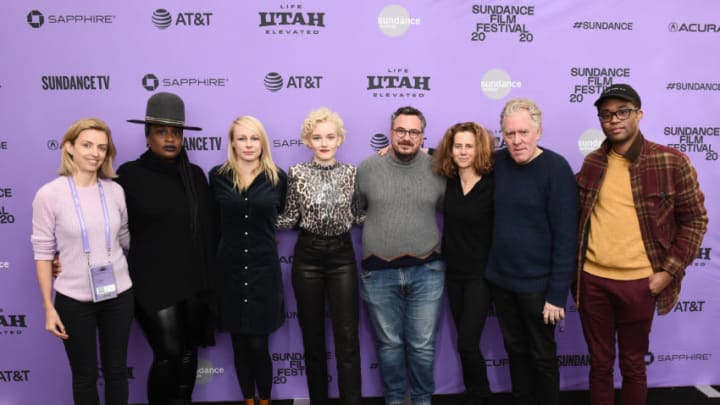 PARK CITY, UTAH - JANUARY 26: Rita Walsh, Tamar-kali, Writer/Producer/Director Kitty Green, Julia Garner, Ross Jacobson, Adrienne Becker, Scott Macaulay and Blair McClendon attend 2020 Sundance Film Festival - "The Assistant" Premiere at The Marc Theatre on January 26, 2020 in Park City, Utah. (Photo by Ilya S. Savenok/Getty Images)