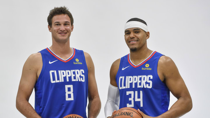 PLAYA VISTA, CA – SEPTEMBER 24: Los Angeles Clippers’ Danilo Gallinari (8) and Tobias Harris (34) during the team’s media day in Playa Vista, CA, on Monday, Sep 24, 2018. (Photo by Jeff Gritchen/Digital First Media/Orange County Register via Getty Images)