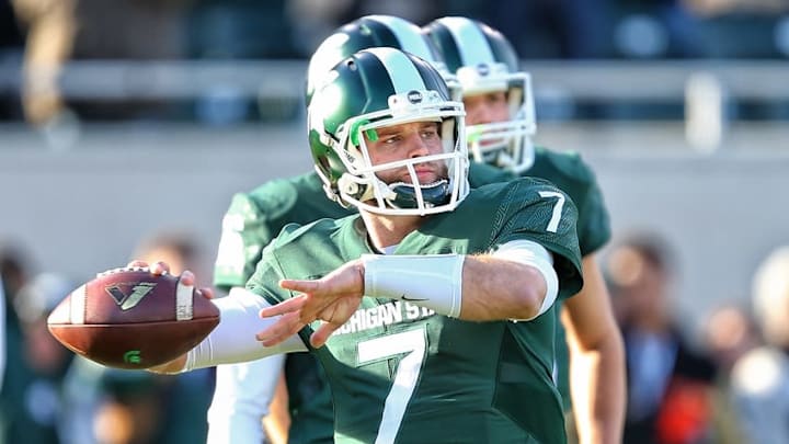 Nov 28, 2015; East Lansing, MI, USA; Michigan State Spartans quarterback Tyler O’Conner