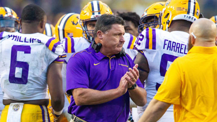 Ed Orgeron, LSU Tigers. (Photo by John Korduner/Icon Sportswire via Getty Images)