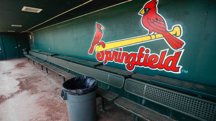 There were no players in the dugout on what would have been the Springfield Cardinals’ home opener at Hammons Field on Thursday, April 16, 2020.Openingday16