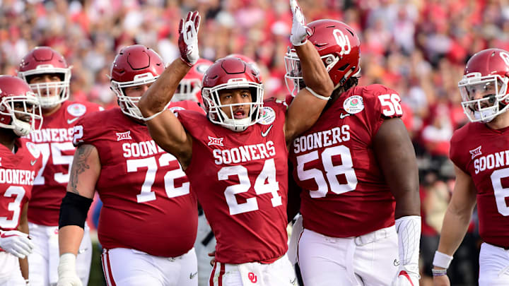 Running back Rodney Anderson #24 of the Oklahoma Sooners  (Photo by Harry How/Getty Images)