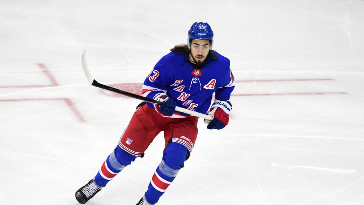 NEW YORK, NEW YORK – OCTOBER 03: Mika Zibanejad #93 of the New York Rangers. (Photo by Emilee Chinn/Getty Images)