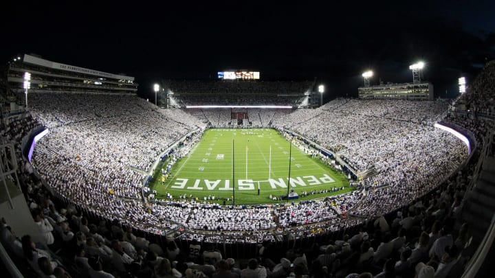 Oct 12, 2013; University Park, PA, USA; A general view of the Beaver Stadium during the third quarter between the Penn State Nittany Lions and the Michigan Wolverines. Penn State defeated Michigan 43-40 in overtime. Mandatory Credit: Matthew O’Haren-USA TODAY Sports