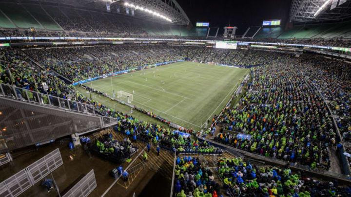SEATTLE, WA - NOVEMBER 22: Fans fill CenturyLink Field to support the Seattle Sounders on November 22, 2016 in Seattle, Washington. (Photo by Jim Bennett/Getty Images)