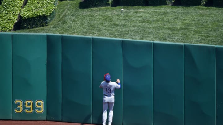 PITTSBURGH, PA - MAY 08: Joey Gallo #13 of the Texas Rangers watches a home run go over the fence in the sixth inning against the Pittsburgh Pirates during inter-league play at PNC Park on May 8, 2019 in Pittsburgh, Pennsylvania. (Photo by Justin K. Aller/Getty Images)