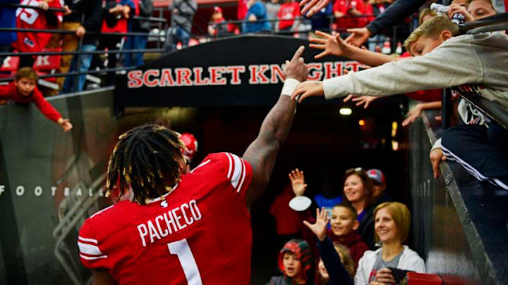 Isaih Pacheco, Rutgers Scarlet Knights. (Photo by Corey Perrine/Getty Images)
