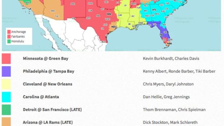 NFL Coverage Map Week 2