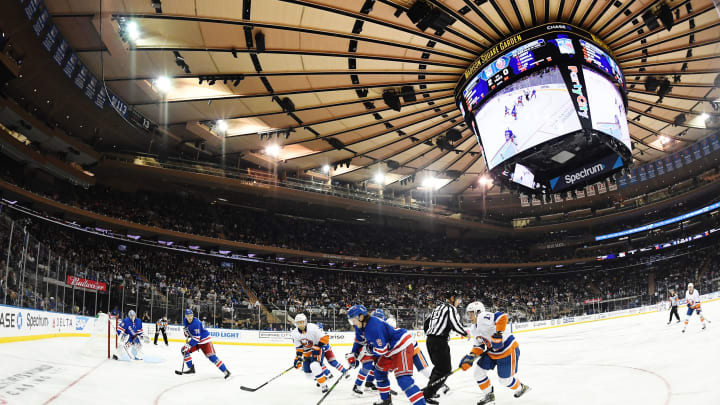 A general view of action during the third period between the New York Islanders and the New York Rangers Mandatory Credit: Sarah Stier-USA TODAY Sports